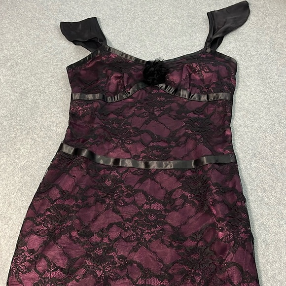 Y2K Whimsigoth Dark Fairy Dress Size 8 Petite Lace Gothic Grunge Vamp Cocktail - Picture 12 of 13